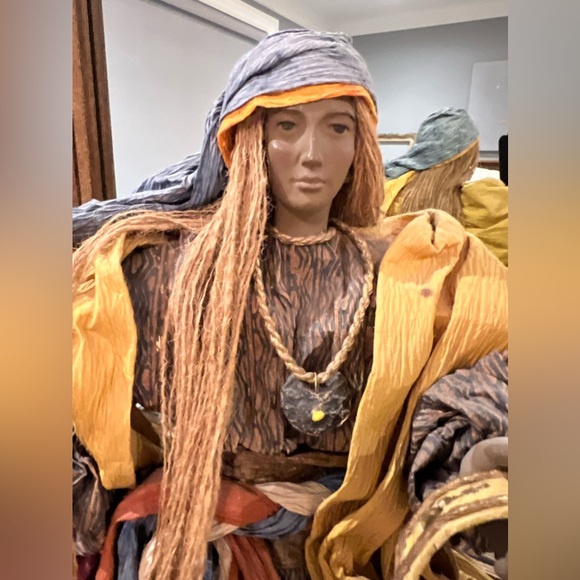 Two Paper Maché Figurines, Handcrafted Clay Sculptures, Eclectic Home Decor - Picture 8 of 15